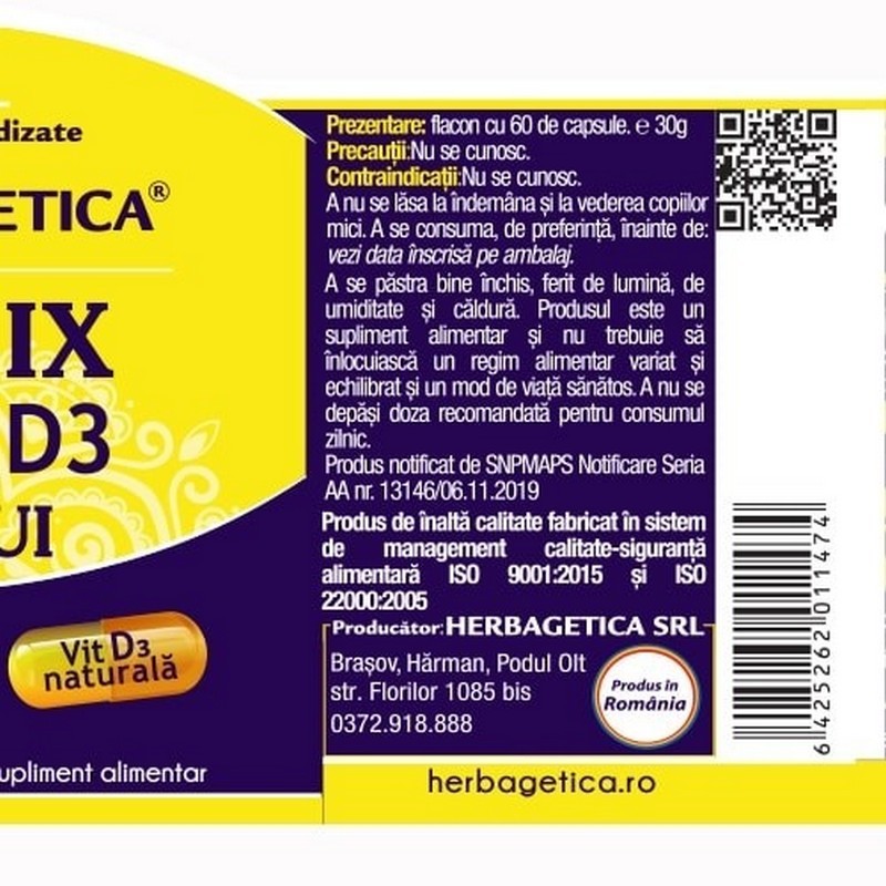 Herbagetica Detrix Vitamina D3 3000 UI