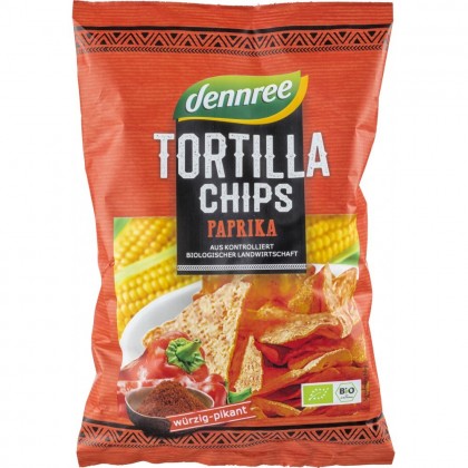 Dennree Tortilla chips cu ardei eco 125g