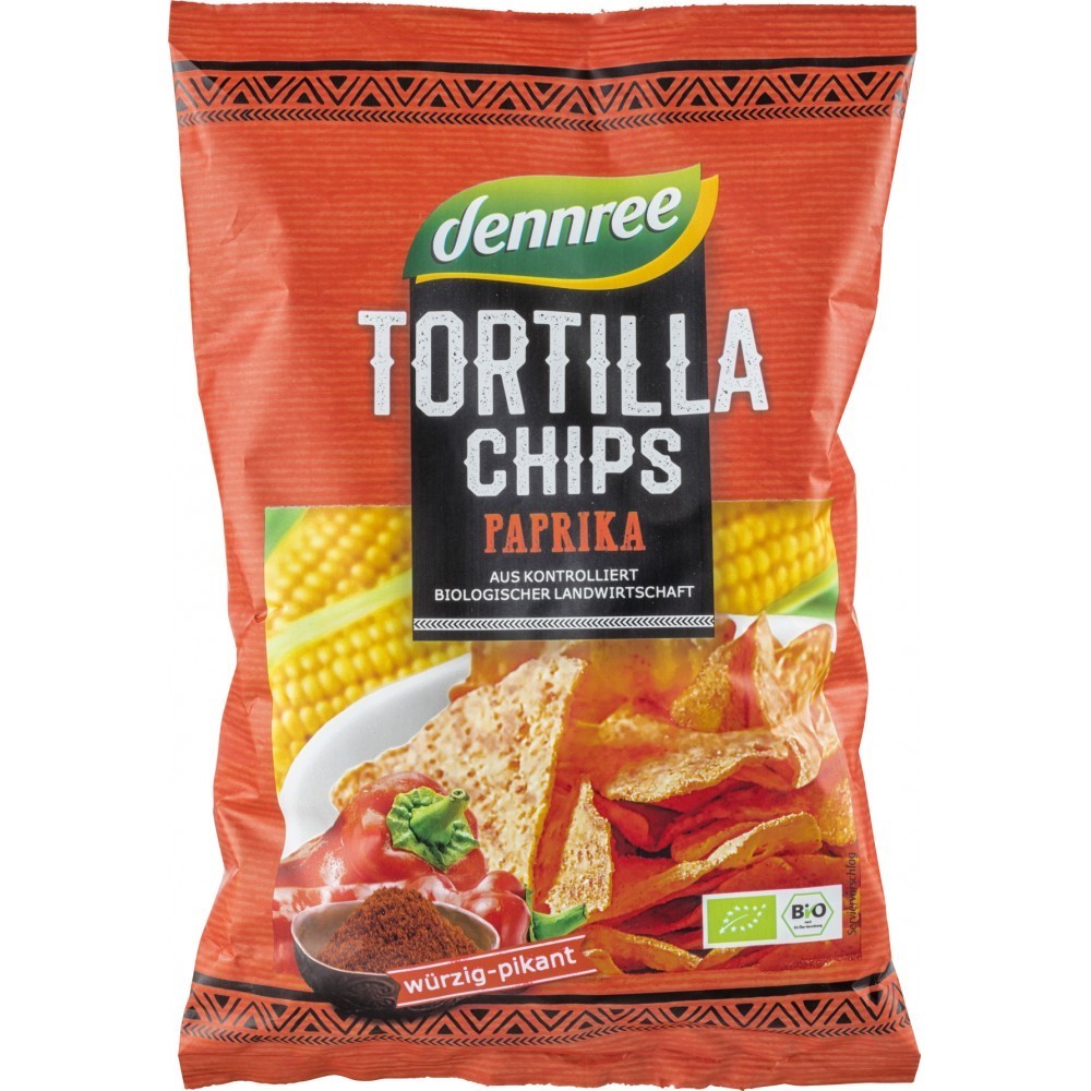 Dennree Tortilla chips cu ardei eco 125g