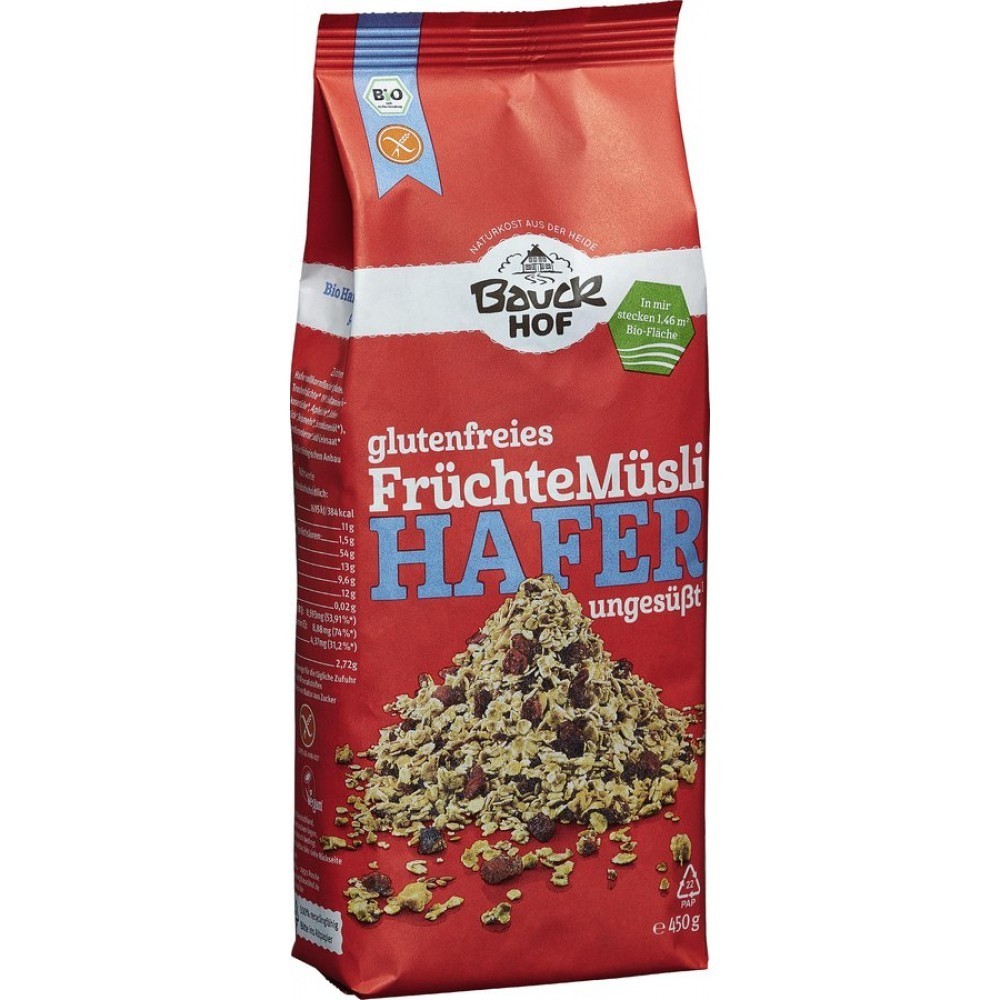 BauckHof Musli cu ovaz si fructe fara gluten 450g