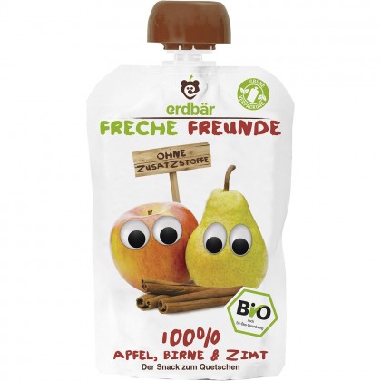 Erdbar Freunde BIO Piure de mere pere si scortisoara 100g