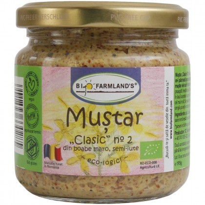 BioFarmland ECO Mustar clasic cu boabe maro 200g