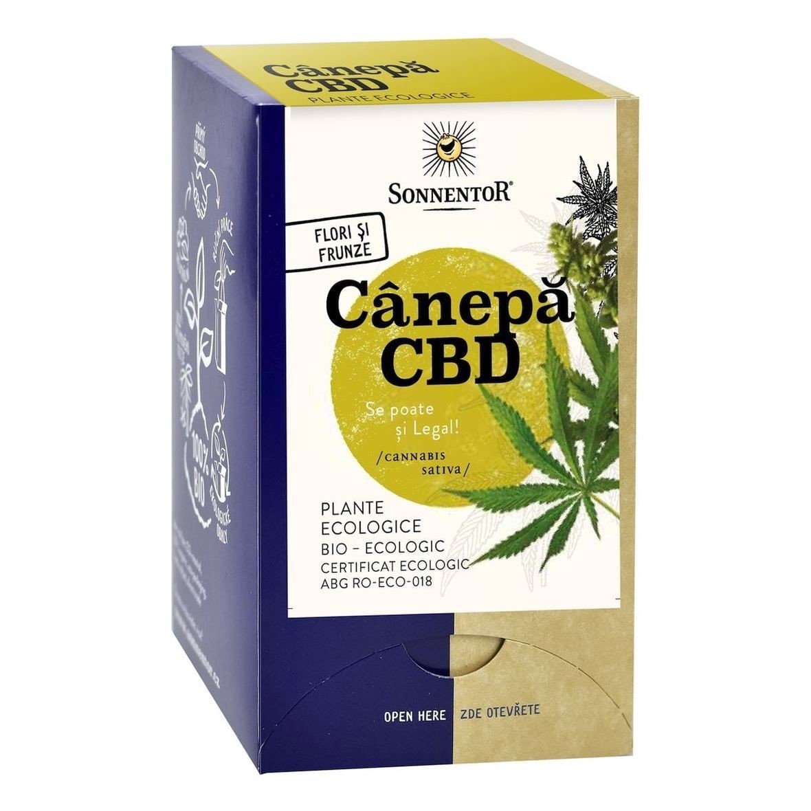 SONNENTOR BIO Ceai canepa CBD 18dz (27g)