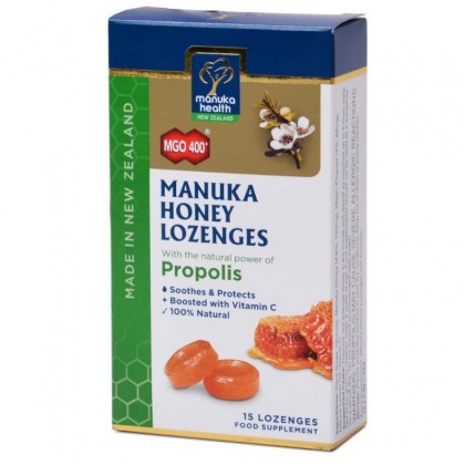 Manuka Health Bomboane cu miere Manuka MGO 400+ si propolis 65g