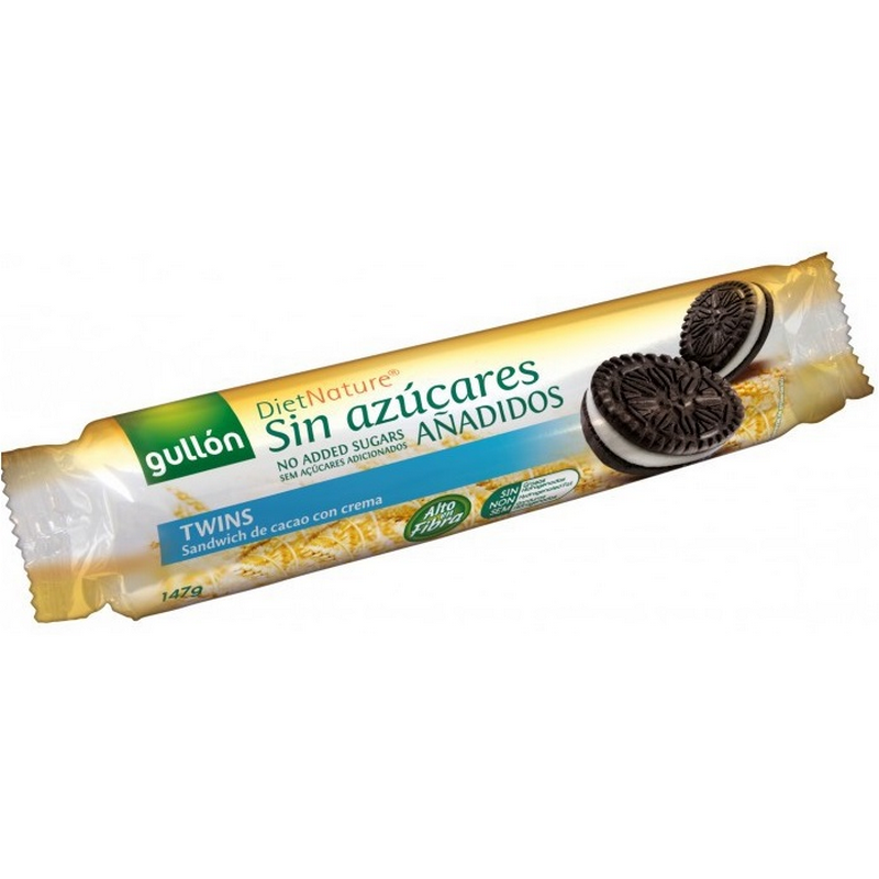 Gullon Biscuiti OREO umpluti cu crema cacao, fara zahar, 147g