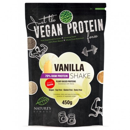 Nature's Finest Shake Protein 70% cu vanilie si stevie  450gr