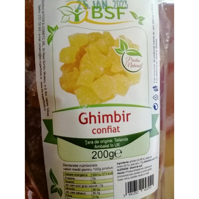 BSF Ghimbir confiat, 200g