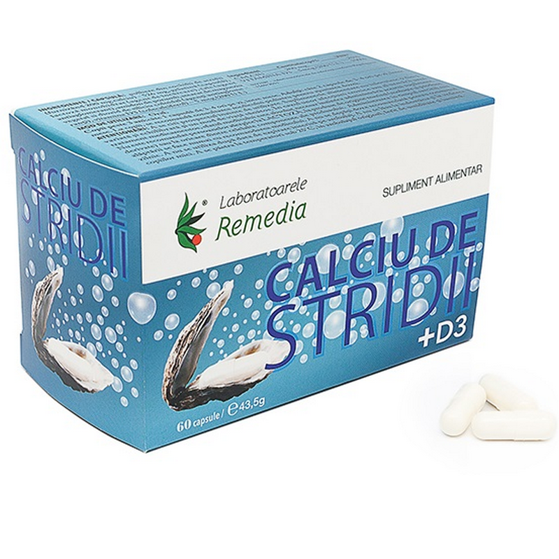 Remedia Calciu de Stridii + D3, 60cps - 43,5g