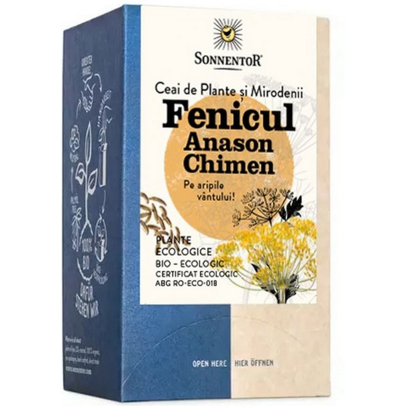 Sonnentor BIO Ceai Fenicul-Anason-Chimen,18 plicuri X 1,7g, 30,6g