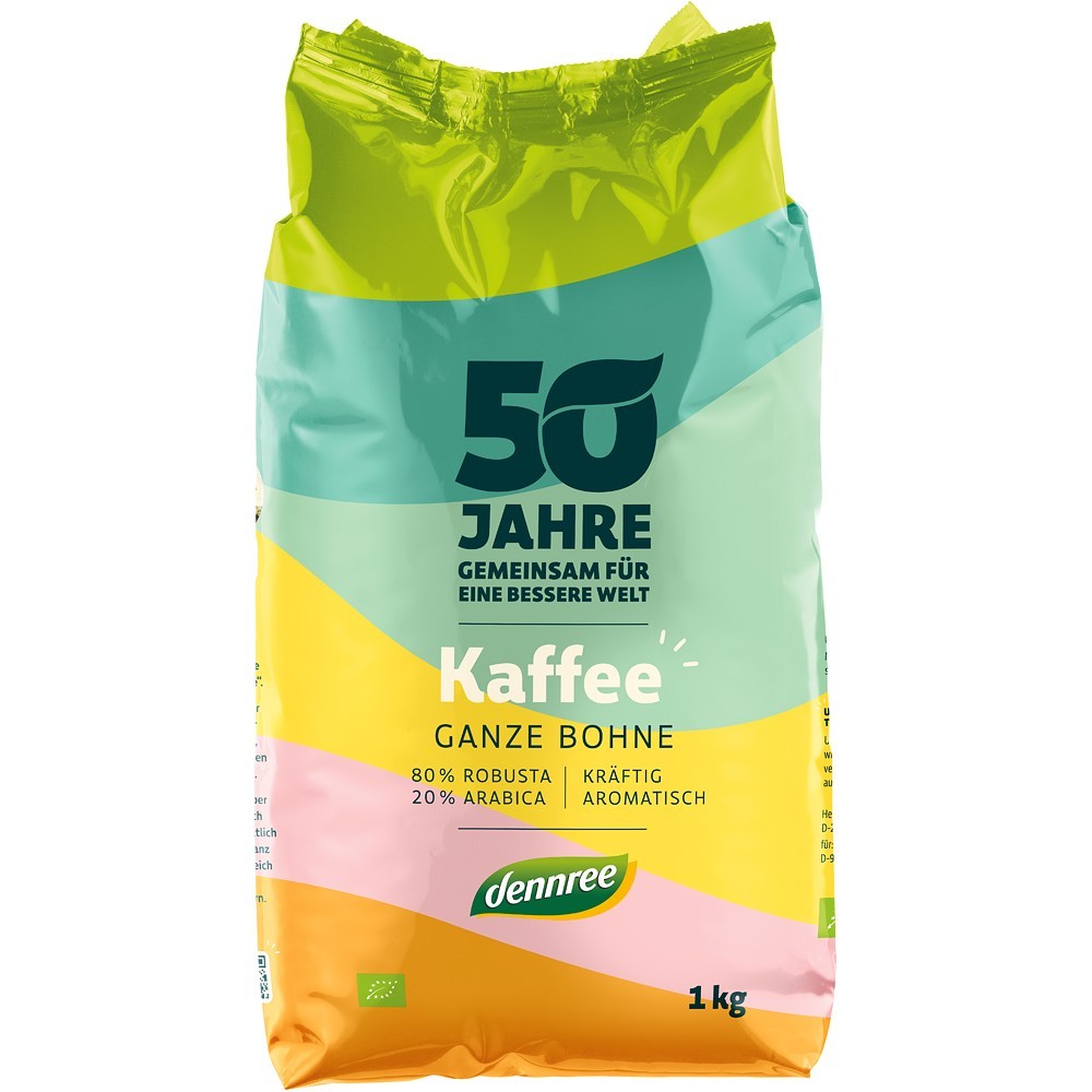 Dennree Cafea boabe Arabica si Robusta 1kg