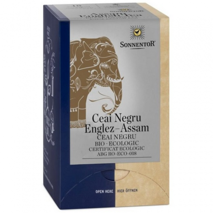 Sonnentor BIO Ceai Negru Englez-Assam, 30,6g (18 plicuri x  1,7g)