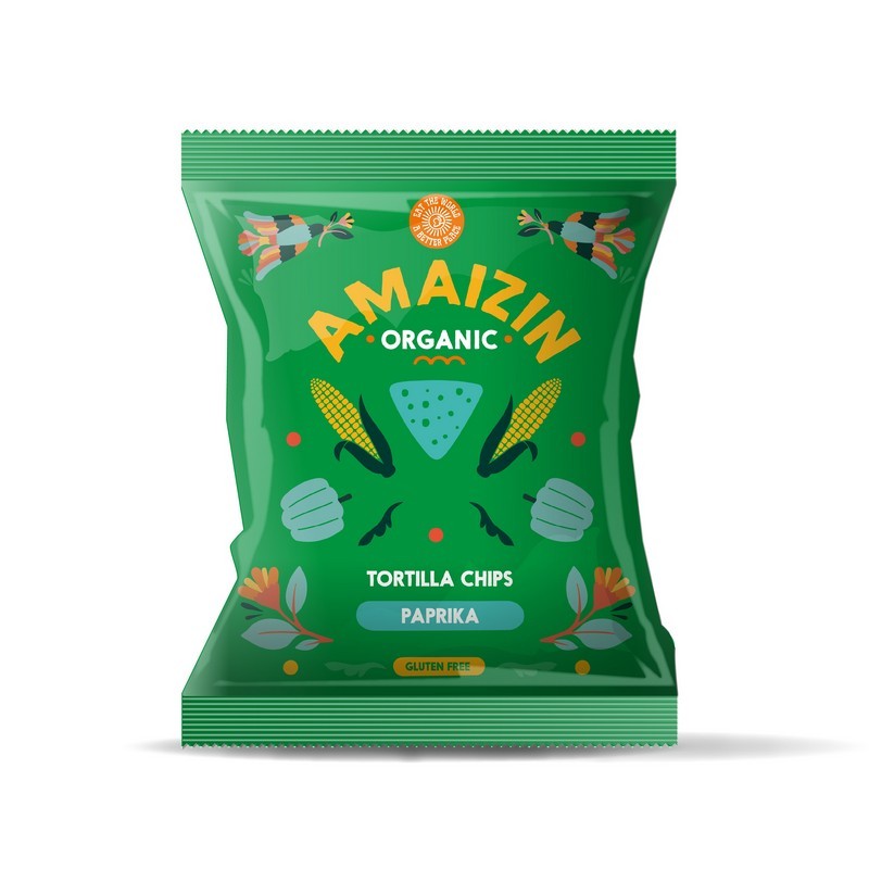 Amaizin ECO Chips din porumb cu paprika 75g