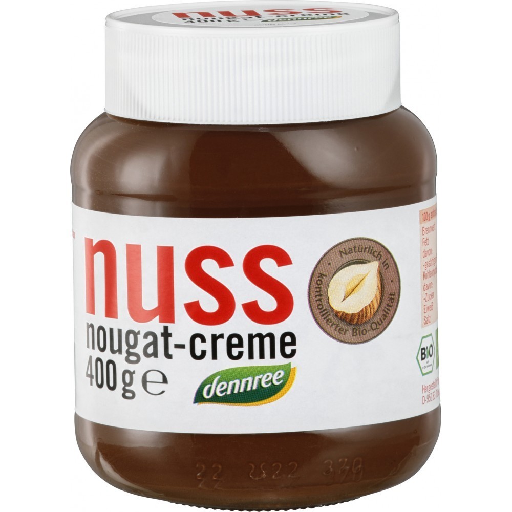 Dennree Crema de ciocolata cu alune Nuss-Nougat 400g