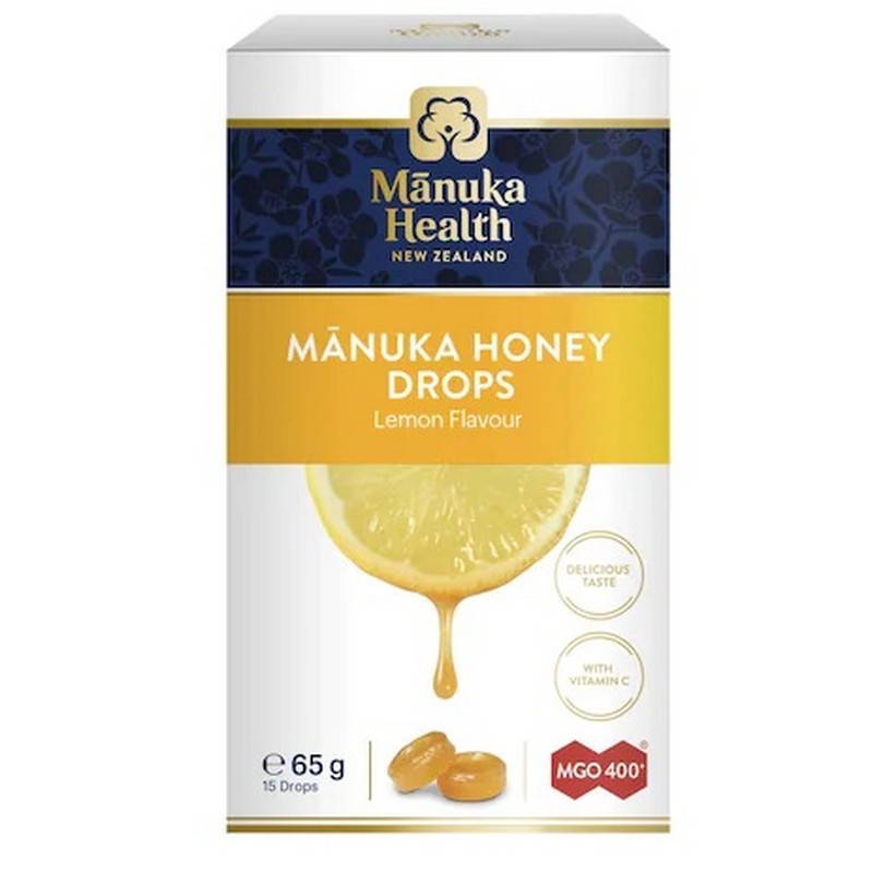 Manuka Health Bomboane cu miere de Manuka MGO 400+ cu aroma de lamaie, 65g