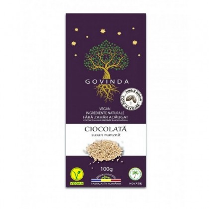 Govinda Ciocolata cu susan prajit, 100g