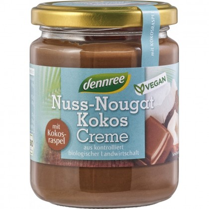 Dennree Crema bio nuss-nougat cu cocos VEGANA 250g