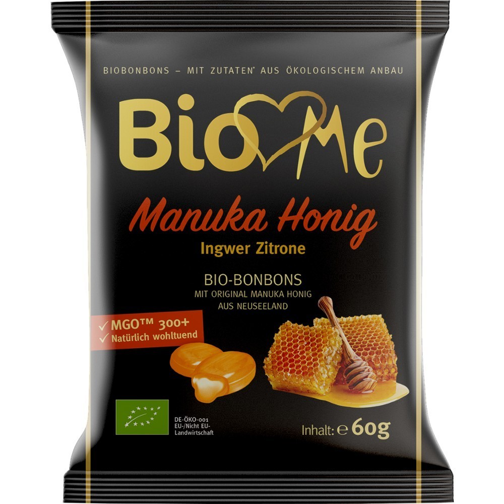 BIO Loves Me Bomboane cu miere de Manuka si ghimbir 60g