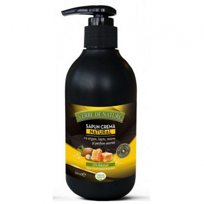 Verre de nature Sapun Crema Natural cu  argan, lapte, miere si parfum asortat, 240ml