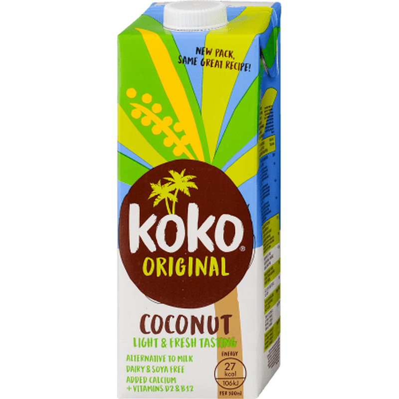 Koko Original Coconat Lapte de Cocos cu calciu si vitamine, fara zahar, 1000ml
