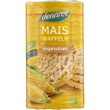 Dennree Rondele din porumb expandat fara sare fara gluten 120g