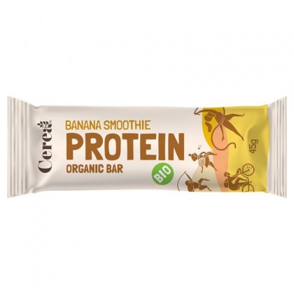 Cerea Baton BIO proteic cu  banana smoothie, 45g, fara gluten