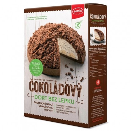 Semix Tort de ciocolata cu umplutura, fara gluten, 430g,