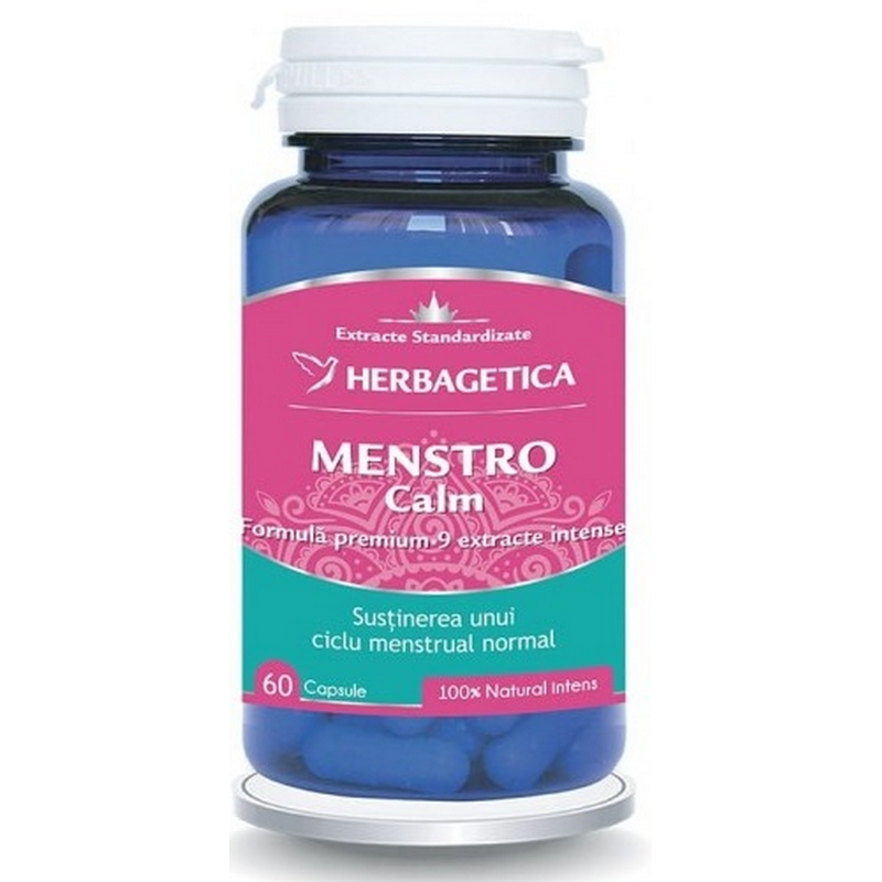 Herbagetica Menstro Calm, formula premium* 9 extracte intense, 60 capsule