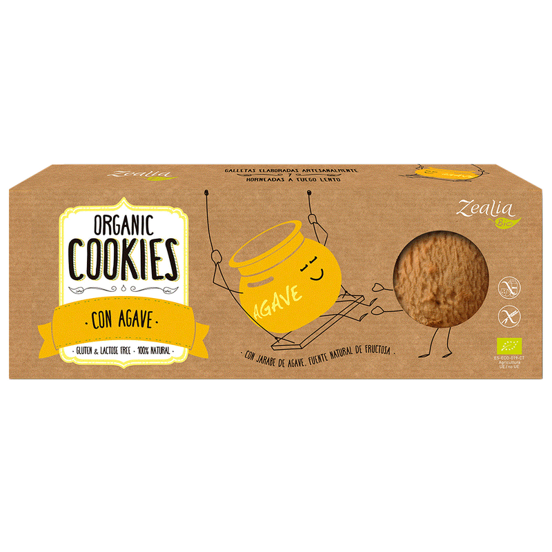 Zealia BIO Cookies cu Agave, fara gluten, fara lapte/lactoza, 135gr