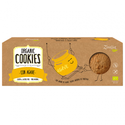 Zealia BIO Cookies cu Agave, fara gluten, fara lapte/lactoza, 135gr