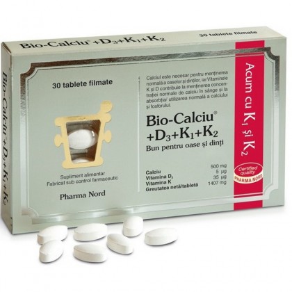 Pharma Nord BIO-Calciu+D3+K1+K2, 30 tb