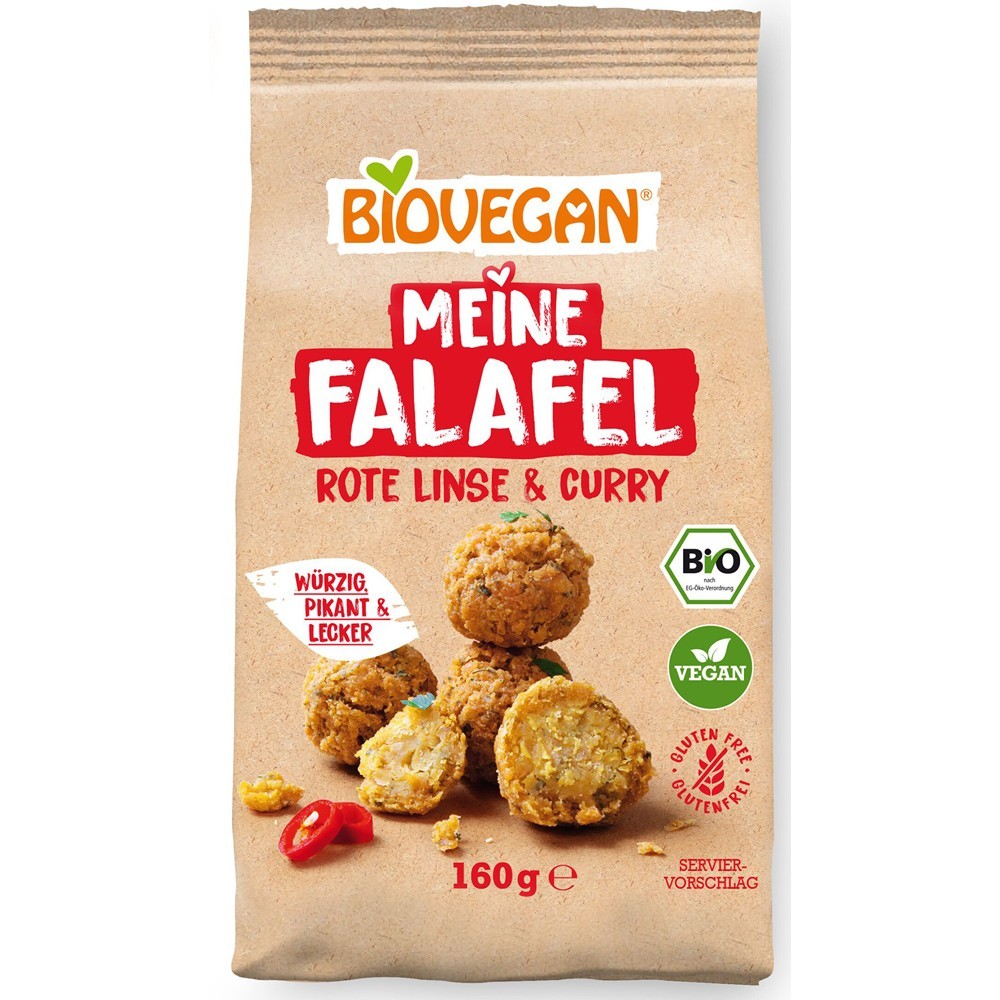 Biovegan Mix pentru falafel vegan cu linte rosie si curry fara gluten 160g