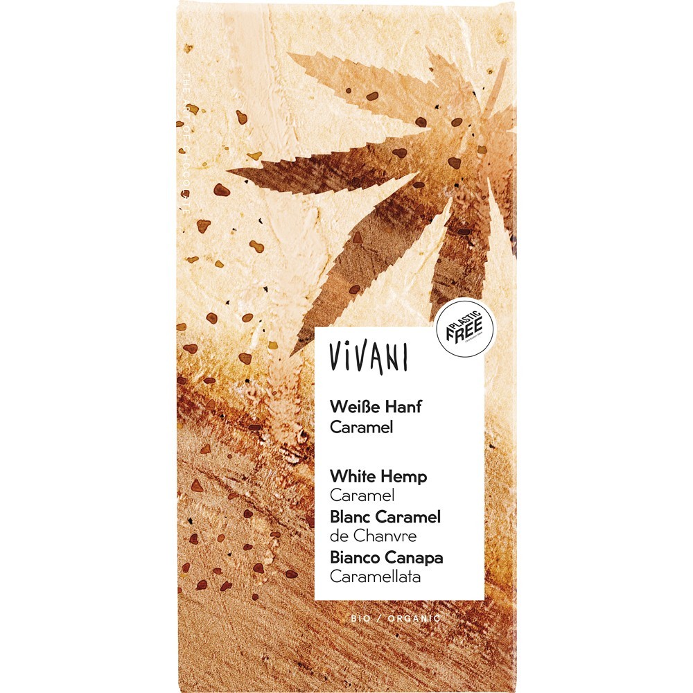 Vivani Ciocolata alba cu canepa si caramel 80g