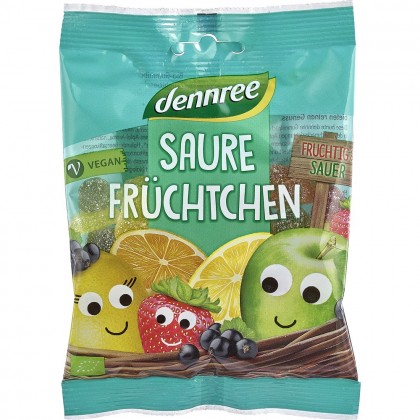 Dennree Jeleuri bio acrisoare cu fructe vegane 100g