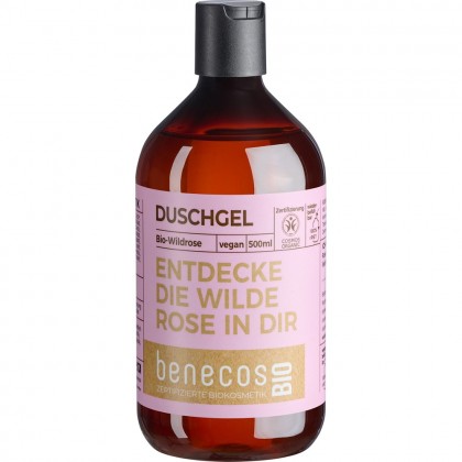 Benecos Gel de dus cu trandafir salbatic bio 500ml