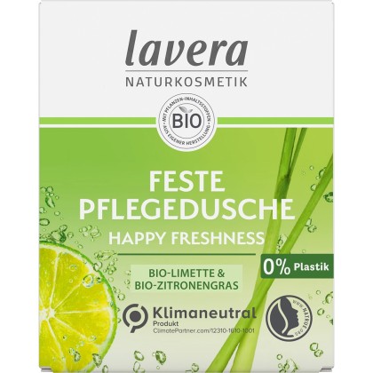 Lavera Gel de dus solid cu lime bio si zitronegrass bio Happy Freshness 50g