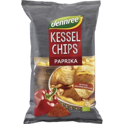 Dennree Chipsuri bio de cartofi cu boia 125 g