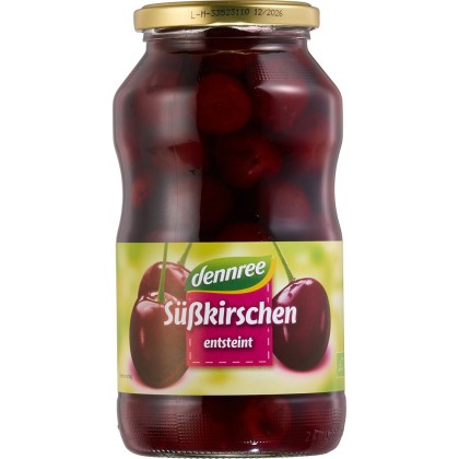 Dennree Compot de cirese fara samburi, eco 700g