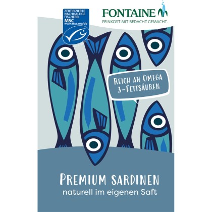 Fontaine Sardine premium naturale in suc propriu 120g
