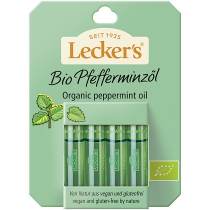 Leckers Ulei de menta piperata 4x2ml vegan si fara gluten, eco 8ml