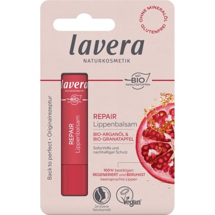 Lavera Balsam de buze reparator cu ulei bio de argan si rodie 4.5g