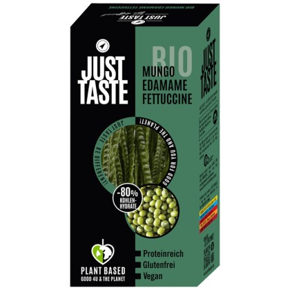 Just Taste Fettuccine proteice din fasole mung si edamame fara gluten, eco 250g