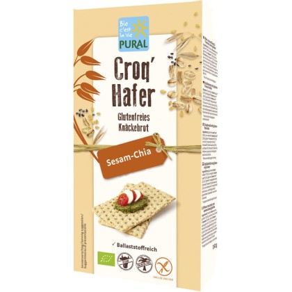 Pural Crackers din ovaz cu susan si chia fara gluten, eco 160g