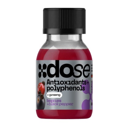 xDose Antioxidanți+Polifenoli - Băutură funcțională din fructe de pădure și piper negru 60ml